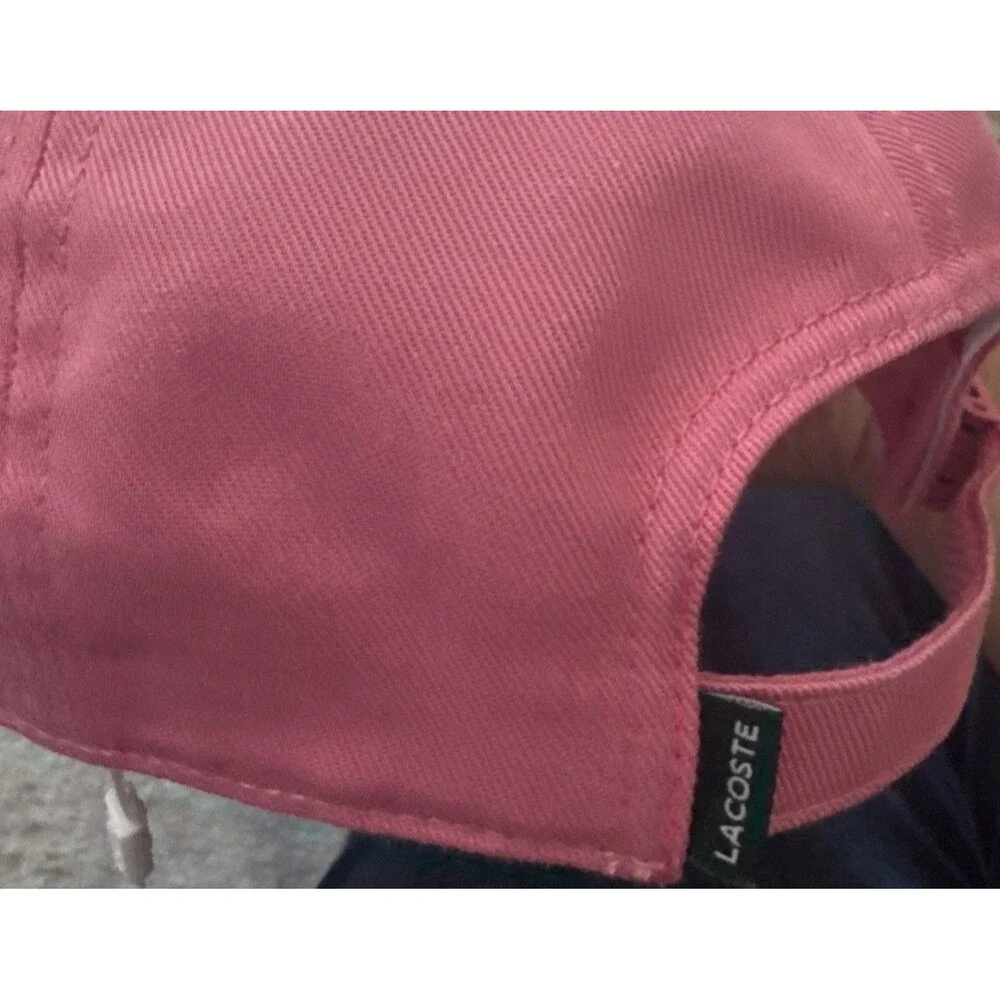 NWT Lacoste Unisex Pink Logo Cotton Twill Cap